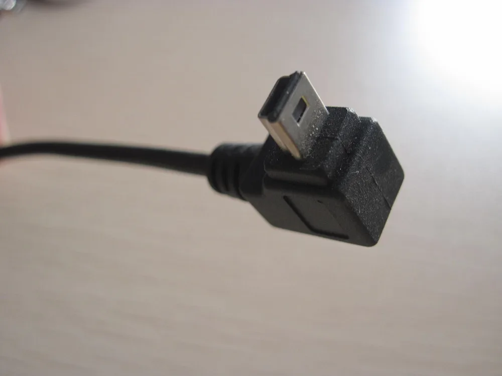 90 градусов вниз угол мини B папа к USB A Мужской кабель для передачи данных Шнур 25 см|
