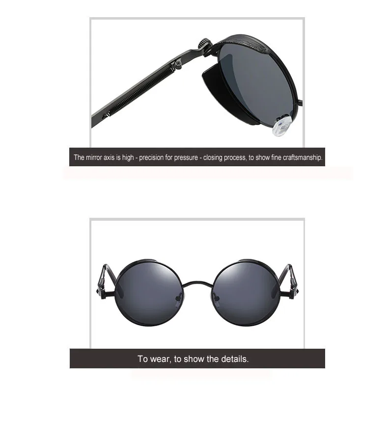 

2021 Retro Steampunk Sunglasses Men Women Luxury Brand Vintage Round Sun Glasses Metal Glasses Fashion Driving Goggle UV400