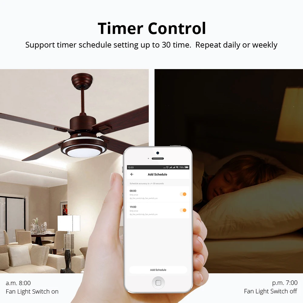 EU Smart WiFi Switch for Fan Light Compatible with Alexa Google Home Life App Control | Обустройство дома