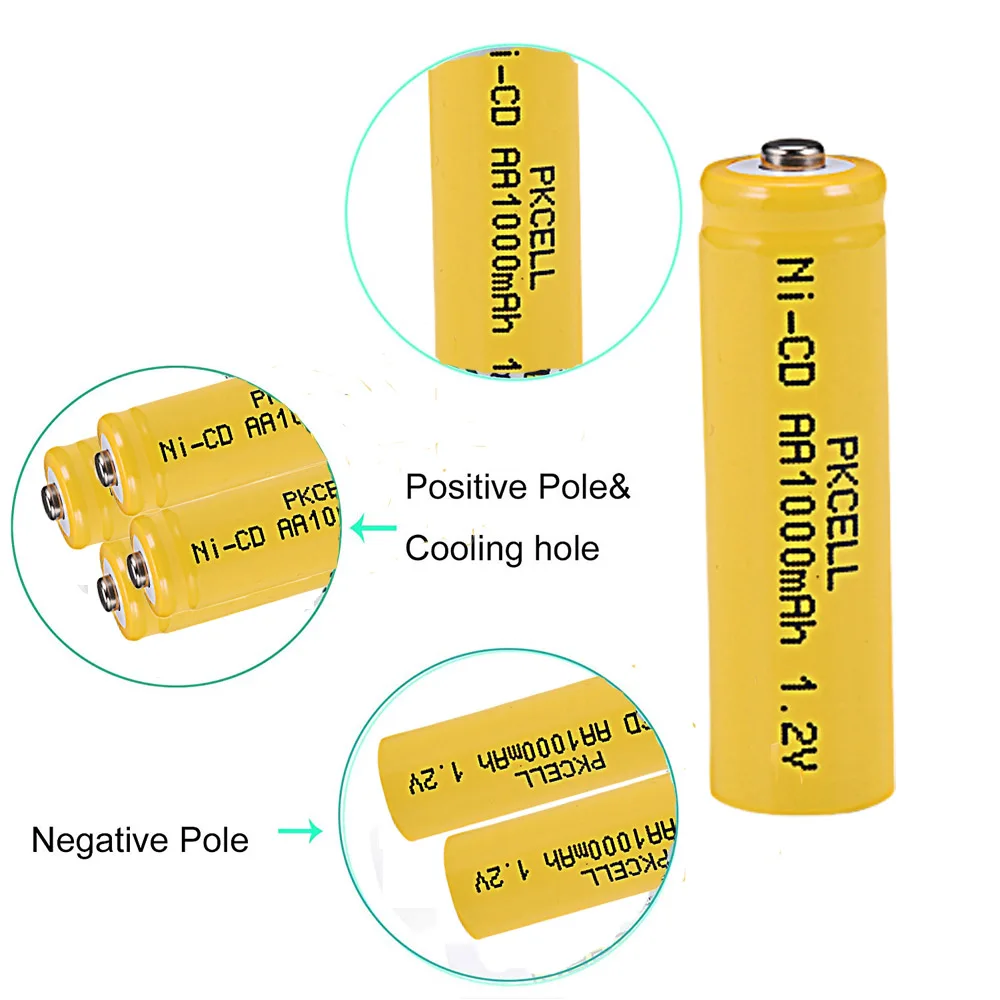 12 шт. никель кадмиевые Аккумуляторы AA 2 А 1000 мАч 1 в|rechargeable battery|buttons rechargeable batterybutton