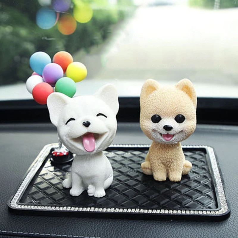 

Husky Teddy Pomeranian Car Shake Head Dog Ornaments Cute Nodding Decoration Gift For Car Interior Home Room Auto Accessories