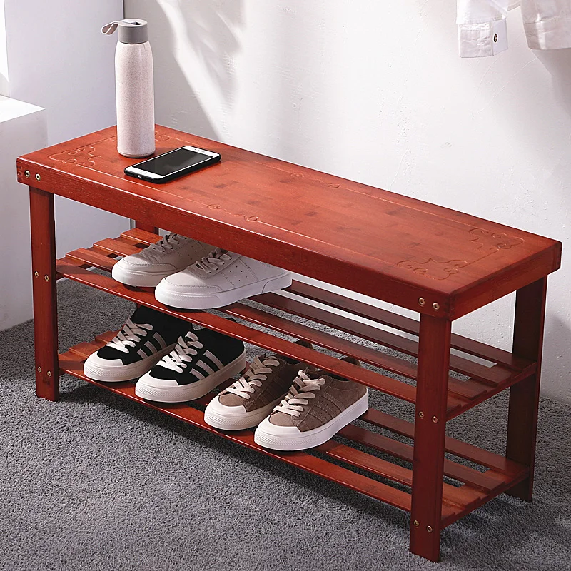 Утолщенная бамбуковая стойка для обуви многофункциональный экономичный шкаф