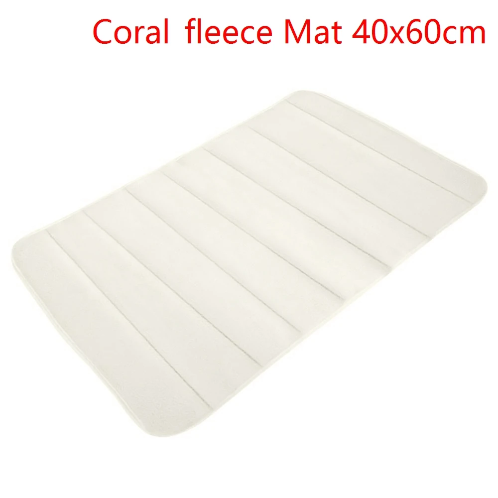 B-rice white 40x60cm Urijk коврик для ванной, нескользящий коврик для ванной комнаты, Впитывающий Коврик из пены с эффектом памяти, коврик для ванной, кухонный дверной пол, коралловый флис, 40*60/50*80 см - Цвет: B-rice white 40x60cm