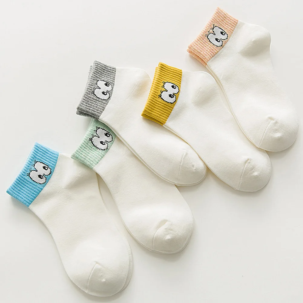 Носки женские Короткие хлопковые с забавным принтом глаза|Носки-следки| |