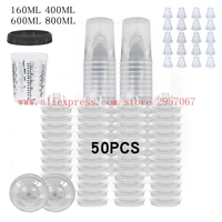 50pcs spray gun paint system disposable measuring cups lids and liners no cleaning paint mixing cup with 125 micron filters
