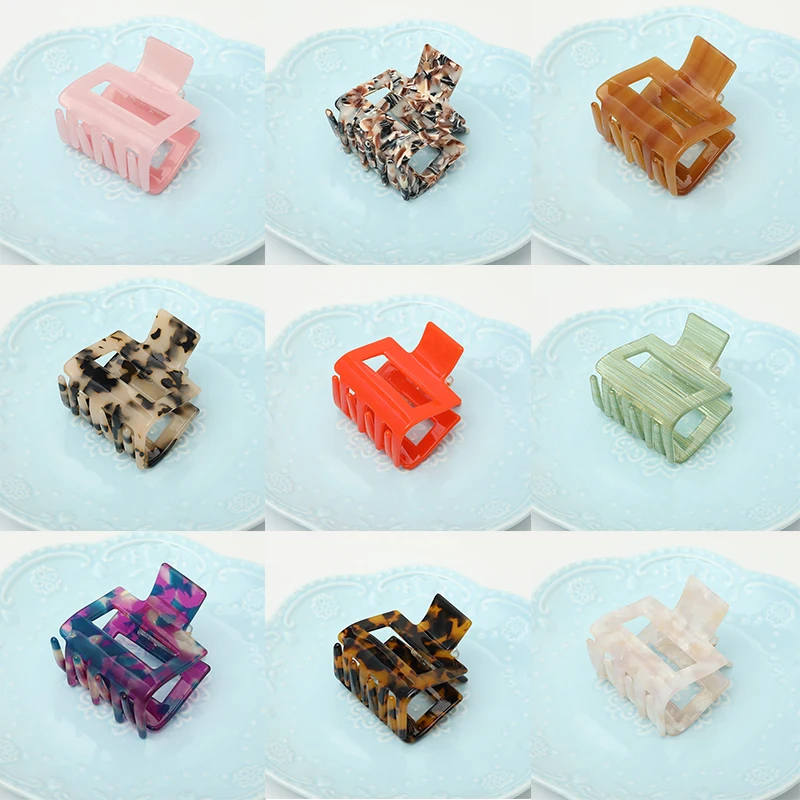 

Заколка-краб для волос, акриловая, с цветами, 1 шт.