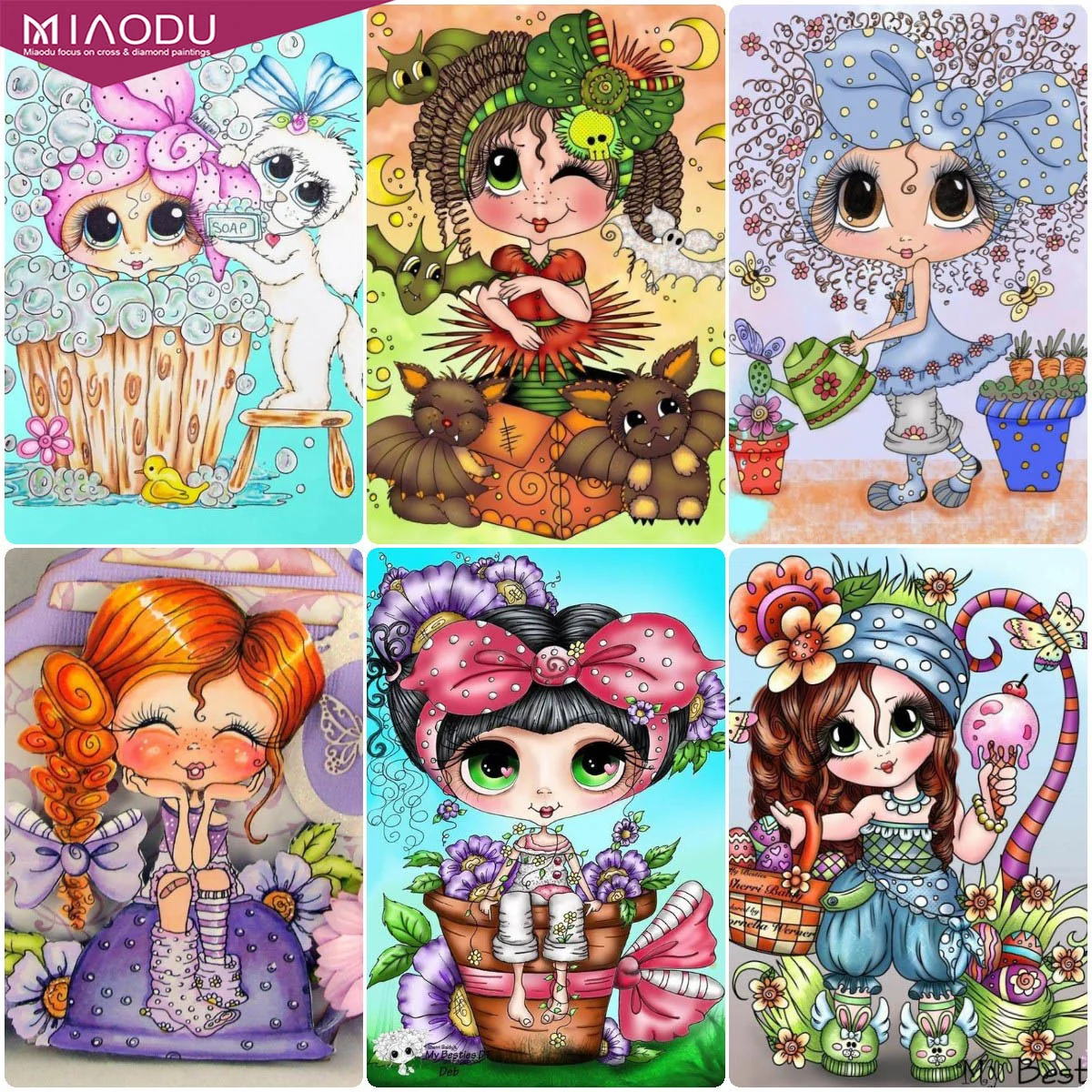 

5D Diamond Painting Cartoon Big Eyes Girl Cross Stitch Kit Embroidery Handicraft Abstract Art Full Drill Mosaic Resin Home Decor
