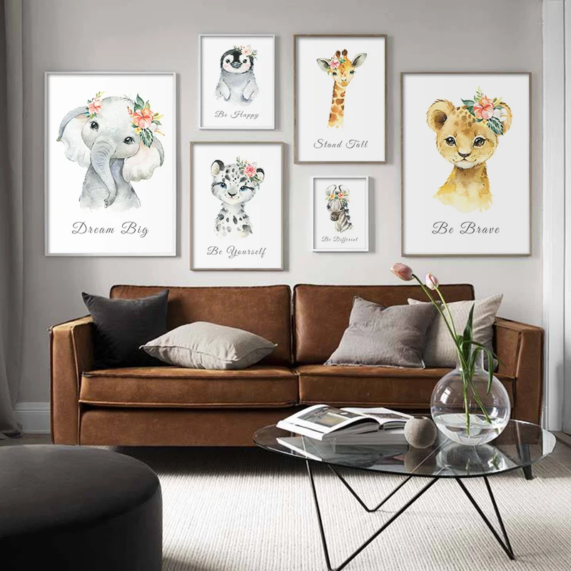 

Pink Flowers Posters Animals Plants Wall Decoration Picture Baby Room Living Room Dining Room Canvas Painting Decoration