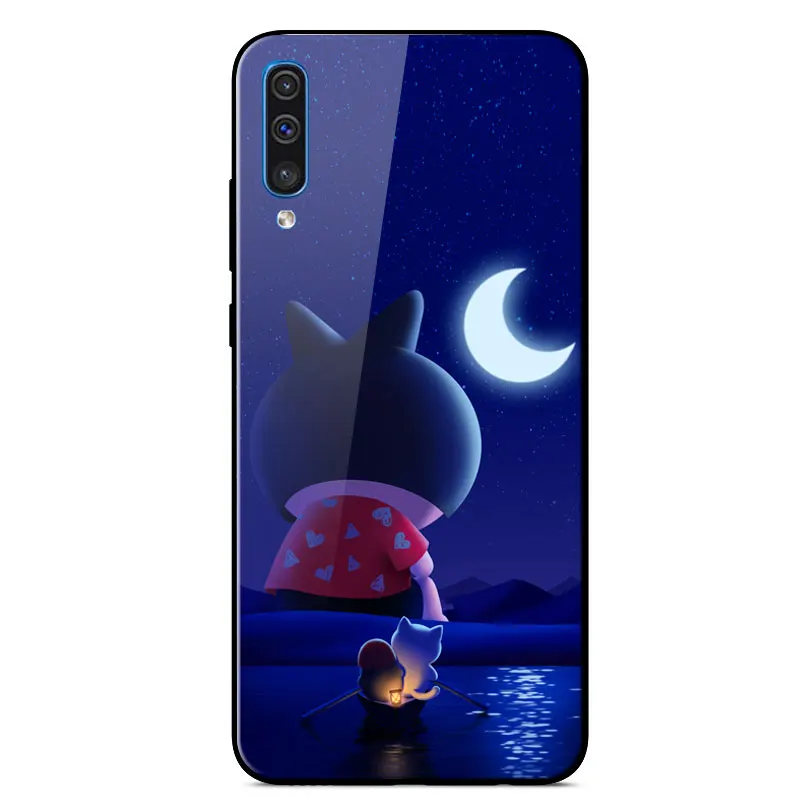 

For Samsung A50 Case Luxury Painted Mirror Scratch resistant Tempered glass shockproof Back Cover For Samsung A50 SM-A505F Case