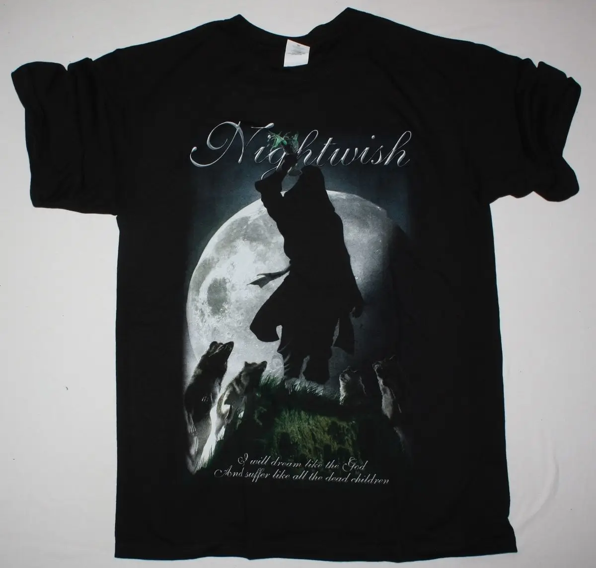 Черная футболка nighwish SEVEN DAYS TO THE WOLVES для обольщения из 100% хлопка топы оптовая