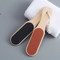 two sides pedicure dead dry skin foot file wooden sand paper dead skin removal toe exfoliator heel cuticles exfoliating scrub