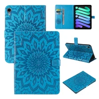 wallet case for ipad mini 6th generation sun flower folio leather card pocket auto wakesleep magnetic kickstand cover mini6