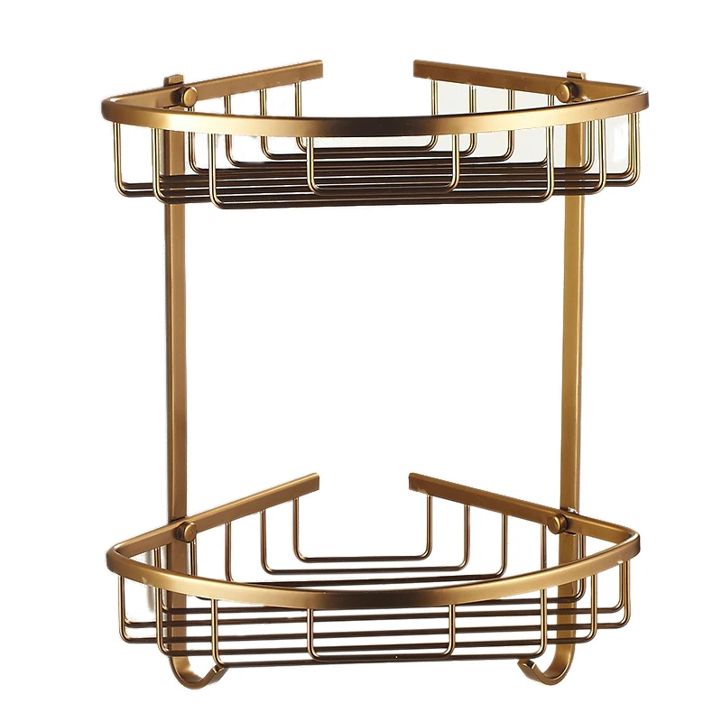 Практичная настенная алюминиевая полка для ванной и шампуня с античной отделкой