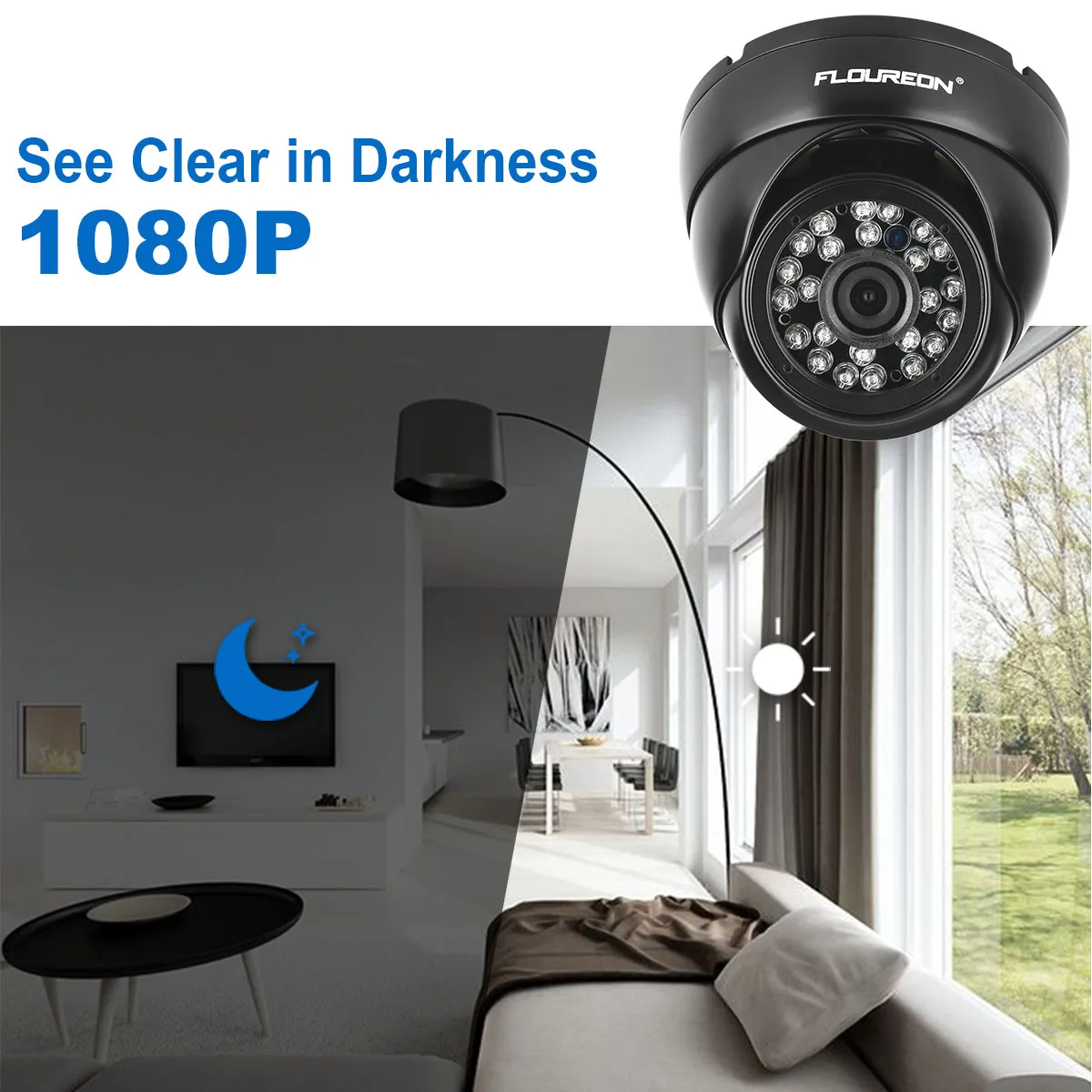 FLOUREON 3000TVL 2.0MP 1080P AHD наружная цилиндрическая камера PAL CCTV DVR Водонепроницаемая