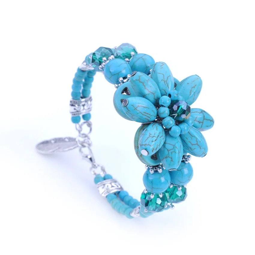 

Браслет-цепочка с серебряным покрытием и перьями