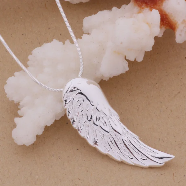 

925 Sterling Silver Necklace Angel Wings Necklaces Pendants for Women 2022 Fashion Wedding Jewelry Factory Wholesale Gift/agajta