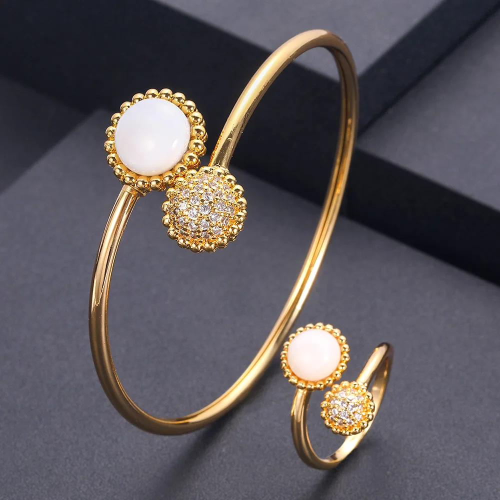 Роскошные наборы колец и браслетов jankelly модные серебряные Ювелирные из Дубая для