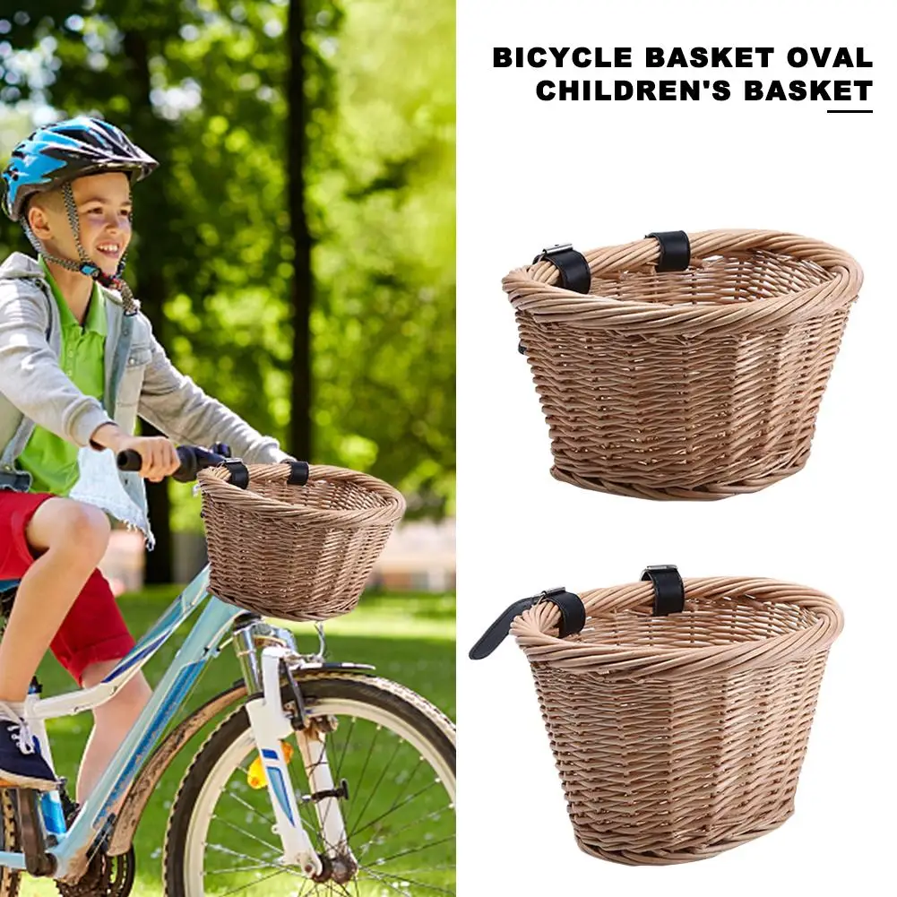 Ретро ручная работа плетеная детская велосипедная передняя корзина горный