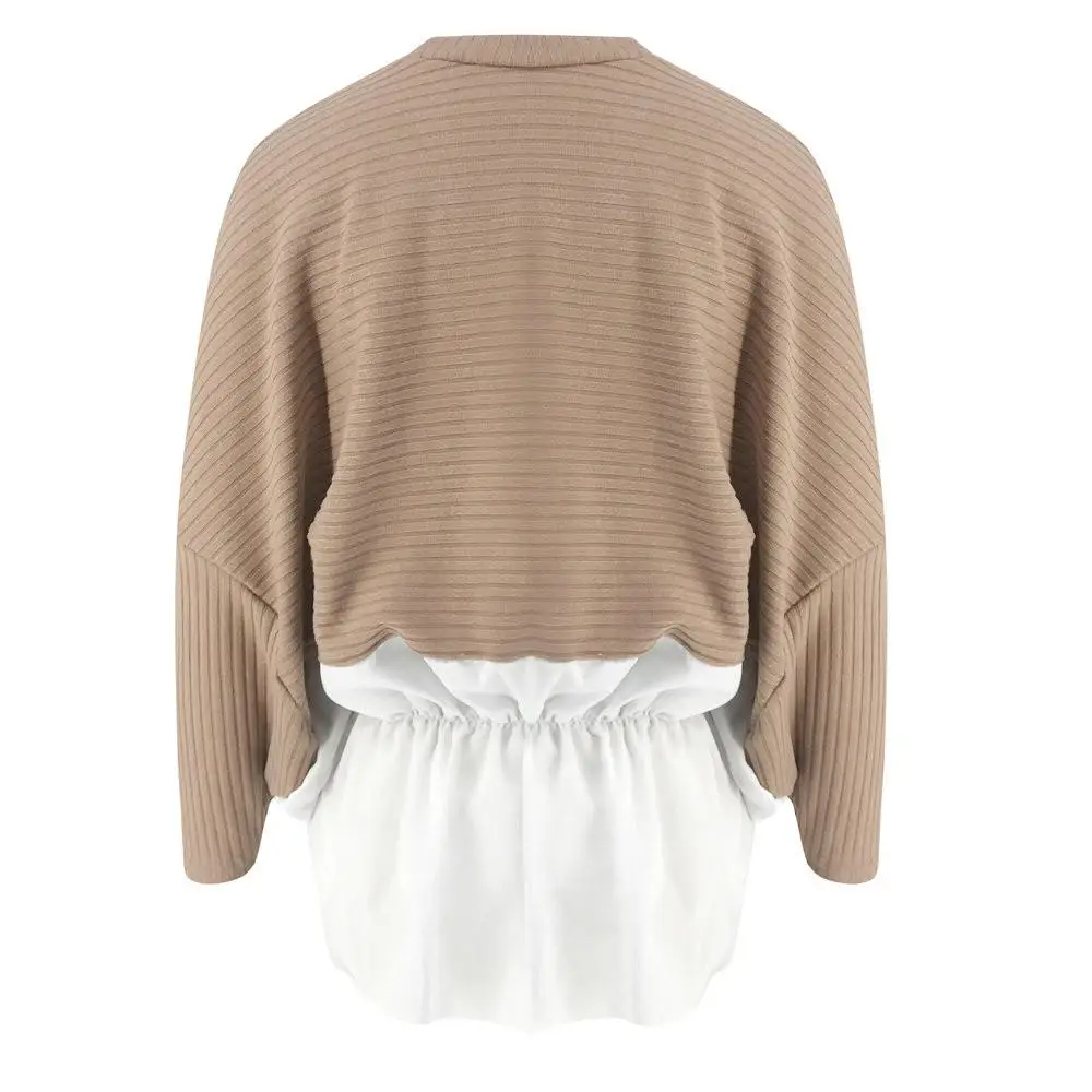 

Fashion Womens Long Sleeve sweater Pullover Casual Blouse Loose Baggy Tops Sweater Knitted Warm Winter Patchwork Soft Clothes