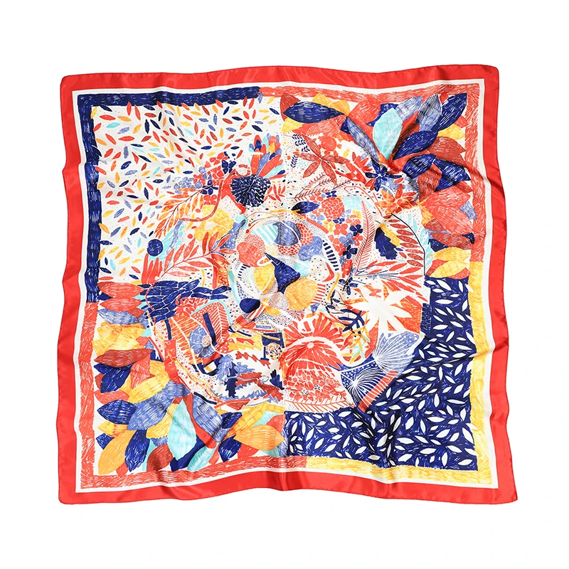

Silk Scarf Women Foulard Femme 90*90cm Square Head Hair Scarves Bandana Satin Shawls and Wraps Handkerchief Christmas gifts