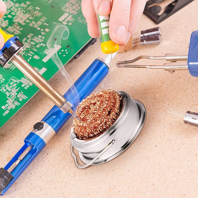 

Soldering Tip Cleaner Set Include 8 Pieces Brass Wire Cleaners and 1 Piece Ball Shell Holder for Cleaning Solder Irons