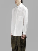 mens new hair stylist irregular collar personality fashion trend classic white contracted loose large casual shirt