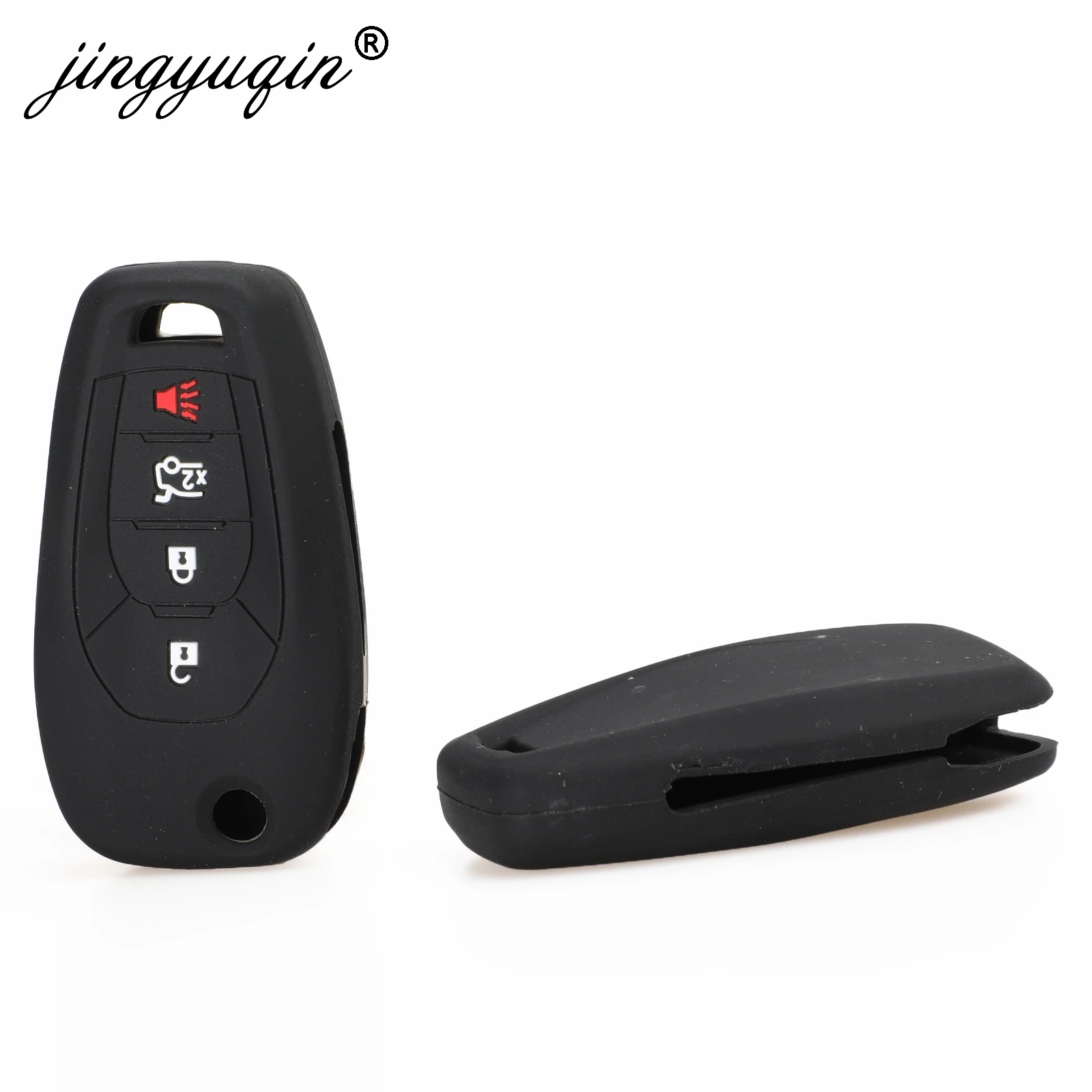 

jingyuqin 30pcs/lot Rubber Flip Key Case For Chevrolet Cruze Silicone Remote Key Fob Shell Cover Skin Holder 4 Button 2016-2019