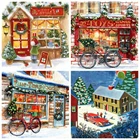 Алмазная 5D картина AZQSD сделай сам, зимний пейзаж, украшение для дома, полноразмерная Алмазная вышивка, распродажа, рождественский подарок, полный набор