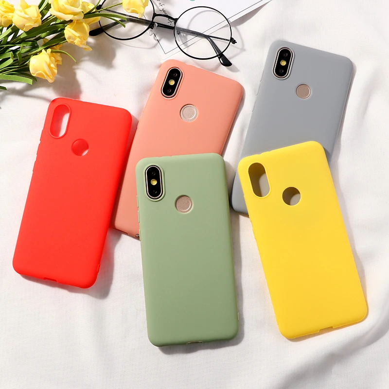 Модный матовый Силиконовый чехол для Xiaomi mi 9 SE 8 Lite A2 A1 Capa для Red mi 6 Pro 6A 5 Plus 5A 4X 4A милый резиновый чехол карамельного цвета