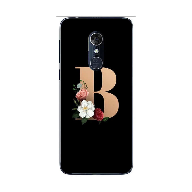 Чехол для Alcatel 3 5052D 5052 5052Y 2019 5053Y 5053D 5053K 5.94" с милым карикатурным цветочным декором и буквами на мягкой TPU основе.