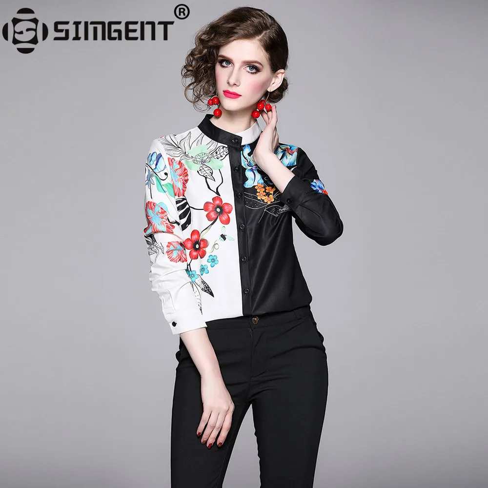 Женская шифоновая блузка Simgent повседневная элегантная рубашка с воротником