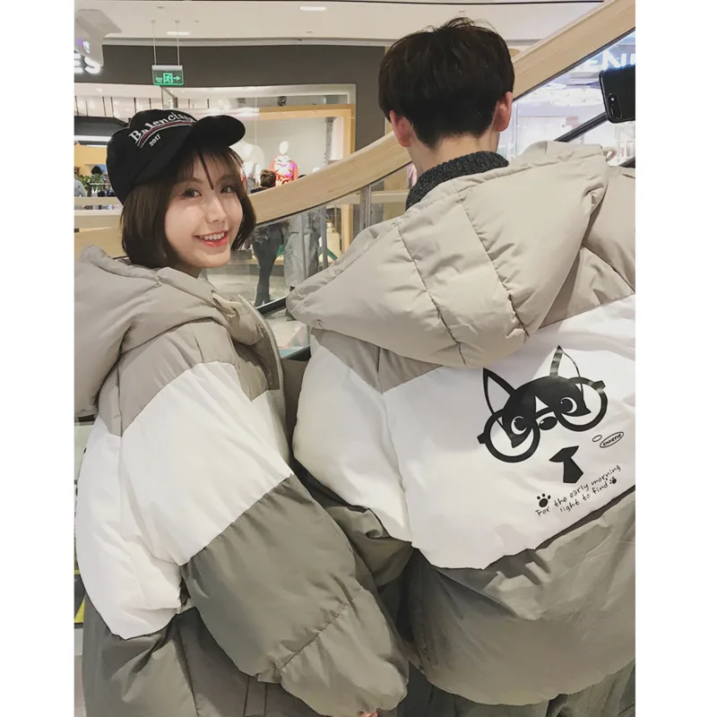 2021 Dames Jassen Winter Thickened Cotton-padded Jacket Women Loose Couple Bread Coat Manteau Femme Hiver Kawaii Parka | Женская одежда