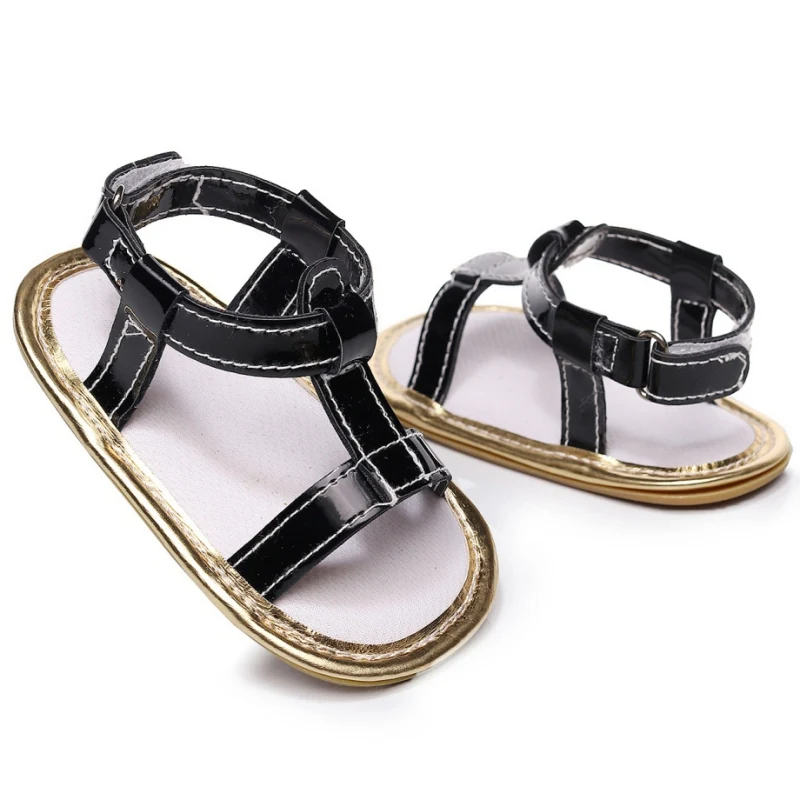 

Newborn PU Summer New Bright Leather Sandals For Boys Girls Baby Single Shoes Simple Fashion Breathable Non-Slip Toddler Shoes