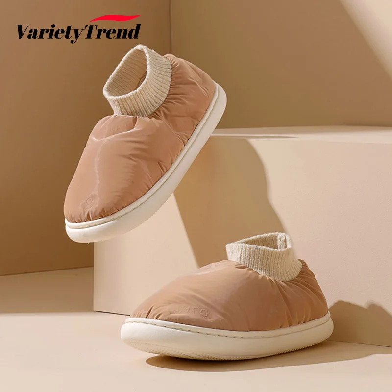 

Women Shoes Winter Down Cotton Slippers Velvet Warm Cotton Shoes Household Indoor Non-Slip Slippers Zapatillas De Casa