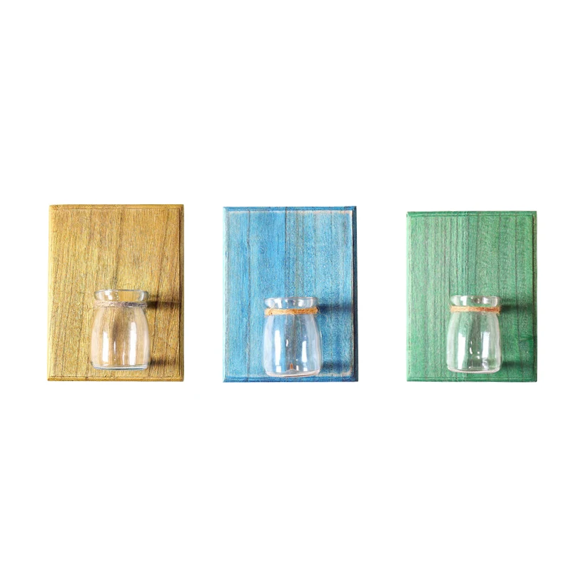 Свежая цветная древесина гидропоника ваза для пудинга пасторальный стиль