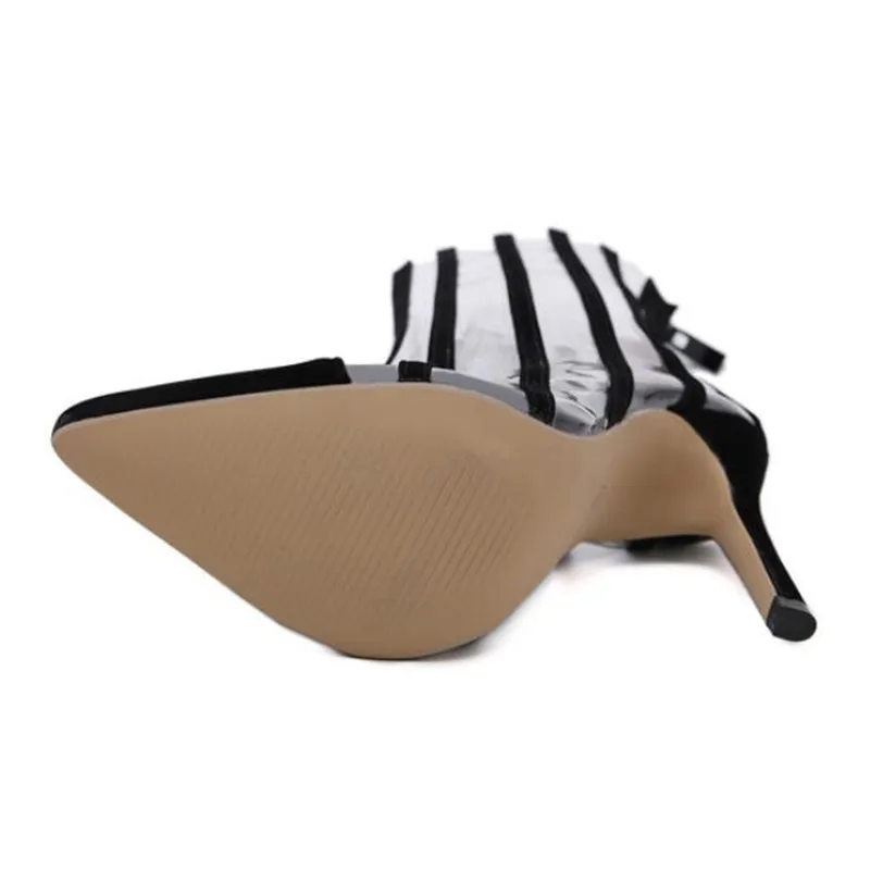 

2021 new transparent short boots net red women's boots authentic fashion boots 12CM stiletto boots women 4-10 11MAIERNISI