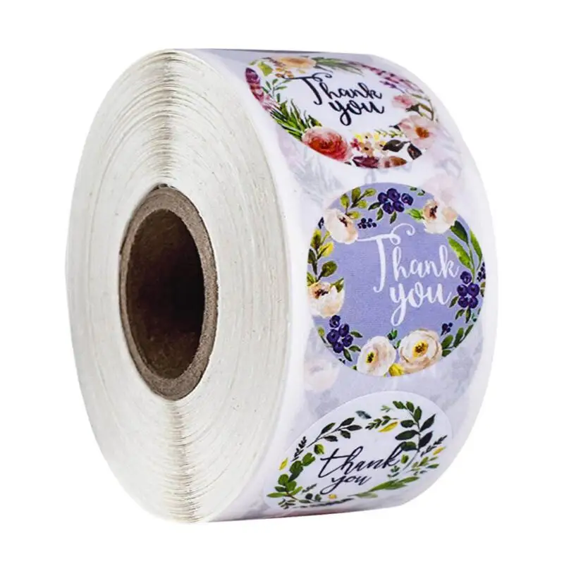 1500 шт Наклейка спасибо бумажная печать этикетка наклейки для рождественской