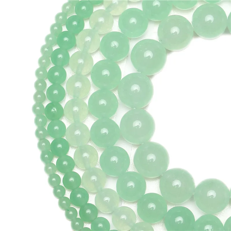 

Wholesale Smooth Green Quartz Natural Stone Beads Round Crystal Beads for DIY Jewelry Making Bracelet Accessories 4 6 8 10 12mm
