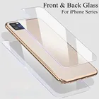 Переднее + заднее стекло для iPhone 11, 12 Pro Max, X, Xr, 6, 7, 8 Plus, SE 2020, защита экрана на 13 градусов, стекло для iPhone 11pro, Xs Max