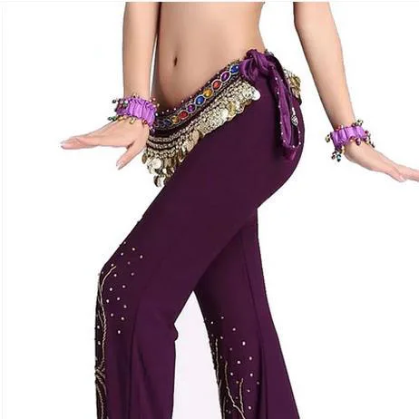 Костюмы для танца живота бархатные цветные камни 338 золотые монеты ремни женщин