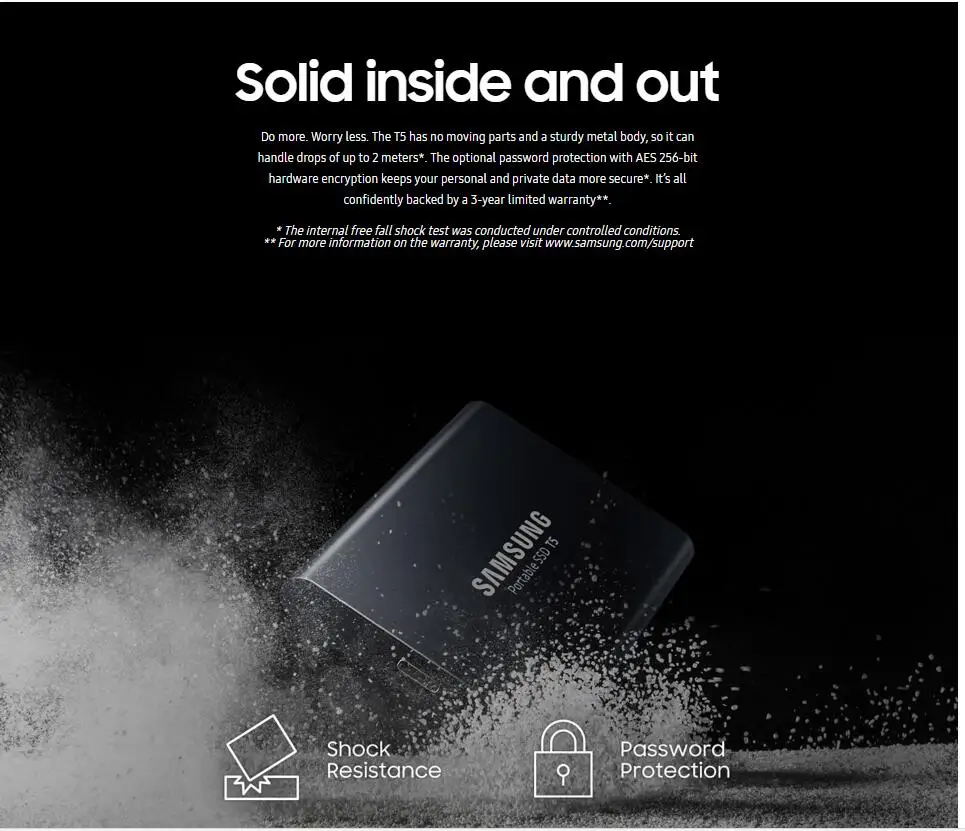 Samsung портативный ПК T5 SSD 250GB 500GB 250G 500G Внешние твердотельные накопители SSD USB 3,1 T5 1 ТБ 2 ТБ