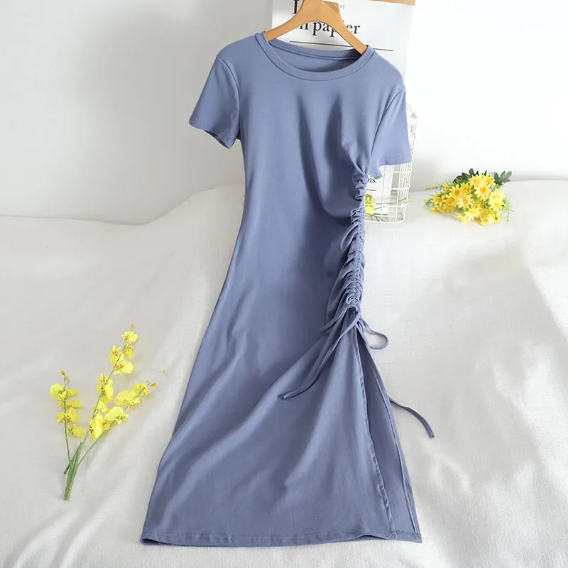 

7144 summer fashion dress with waist close and thin design sense of care
