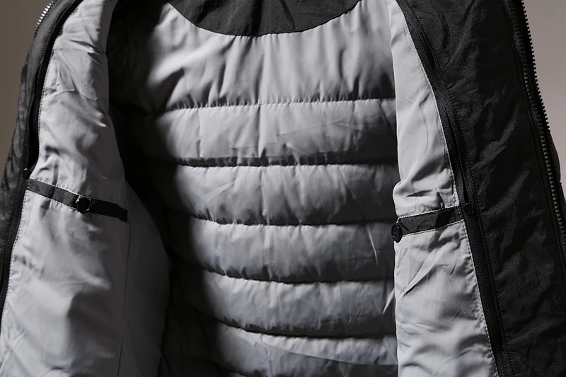 Мужская длинная куртка с капюшоном черная теплая парка на утином пуху зима 2020 |