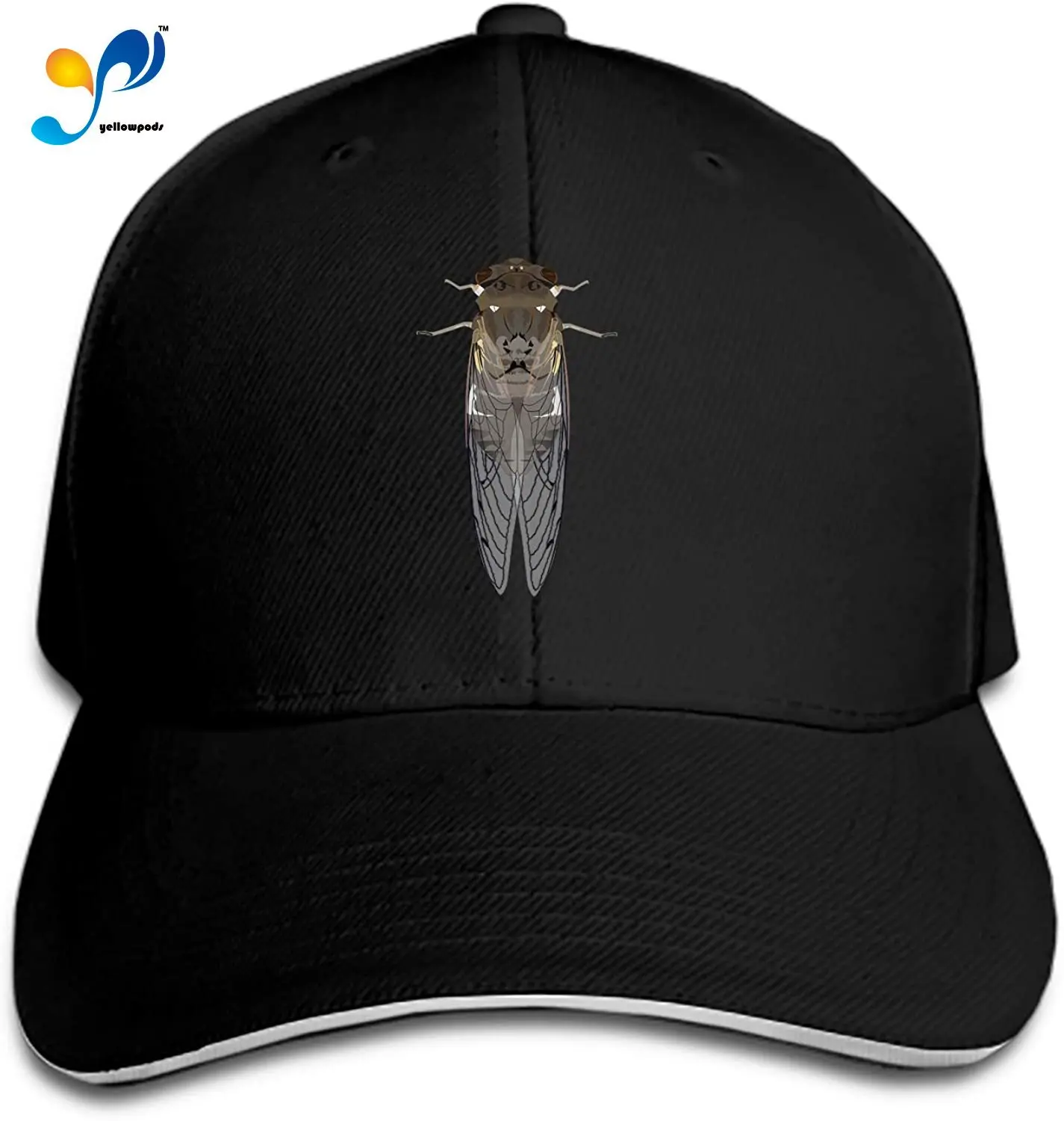 

Bug Cicada Wings Men's Structured Twill Cap Adjustable Peaked Sandwich Hat