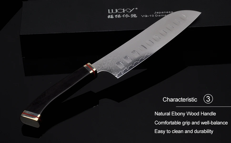 7 дюймов нож шеф-повара Santoku кухонный японский дамасский VG10 стальной нож с черной ручкой Gyuto Кливер рыбное филе разделочный кухонный нож 48