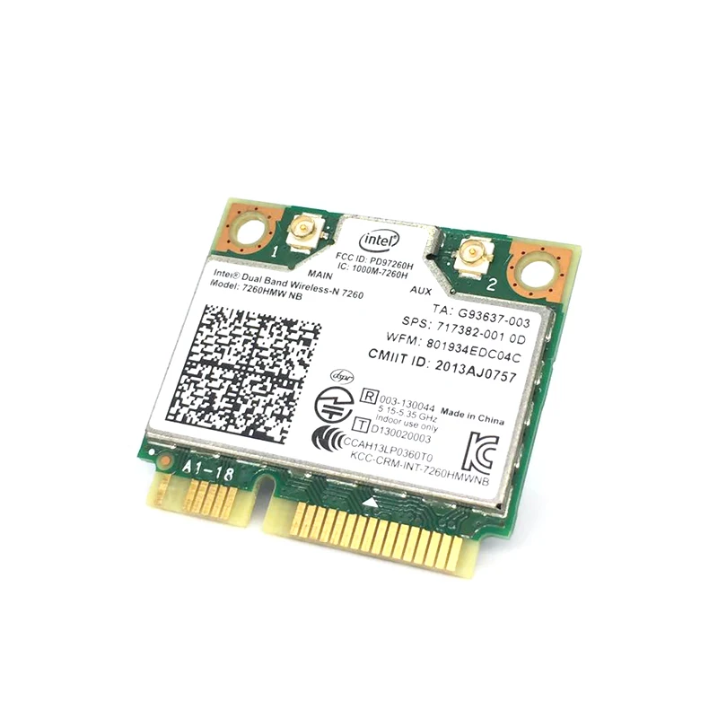 Intel Wireless-N 7260 7260HMW 7260NB Mini PCI-E 802.11b/G/N 300M Wi-Fi   HP EliteBook 820 840 850   400PO 600PO 800EO
