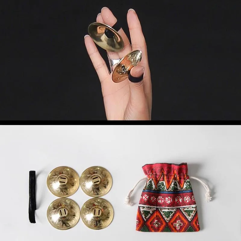 

Women Copper Finger Cymbals Bellydance Zills Accessories Professional Belly Dance ATS Tribal Practical Jewellery Grain Pattern