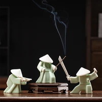 figurine incense stick holder home tea house yoga studio statue decoration fragrant incense tray ceramic incense burners samurai