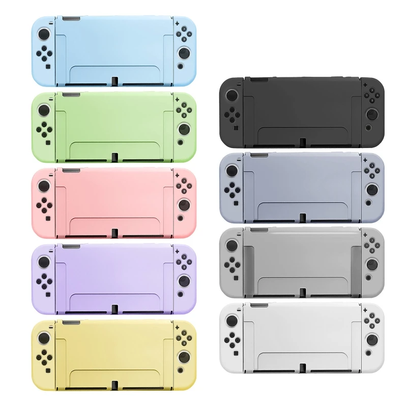 

TPU Case Split Housing Shell All-around Protective Case Matte Protection Cover Wear-resistant Grip Skin for Switch OLED Console