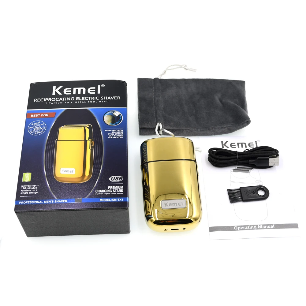

New Kemei All-metal Electric Shaver Men Electric Razor Rechargeable Beard Shaver Floating Hair Trimmer Face Care Shaving Machine